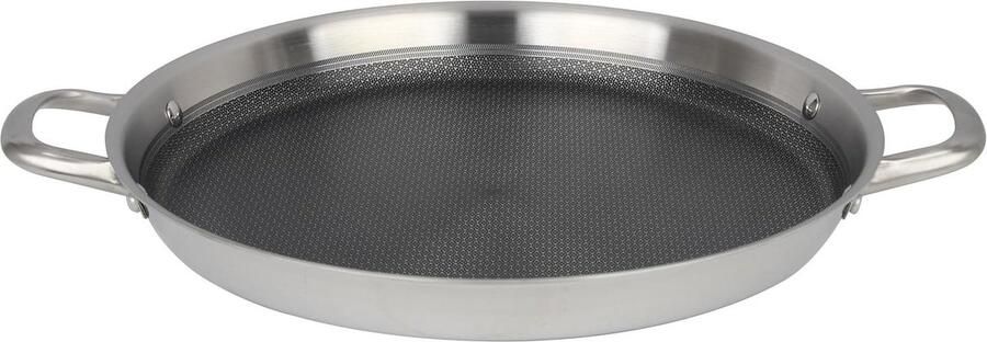 Paella pan Koekenpan Gerechten bereiden Honeycomb antiaanbaklaag 3 liter Zilver