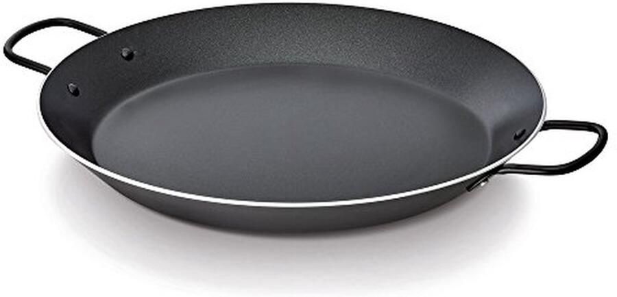 Paella pan Koekenpan Grote maaltijden Antiaanbaklaag 38 cm Zwart