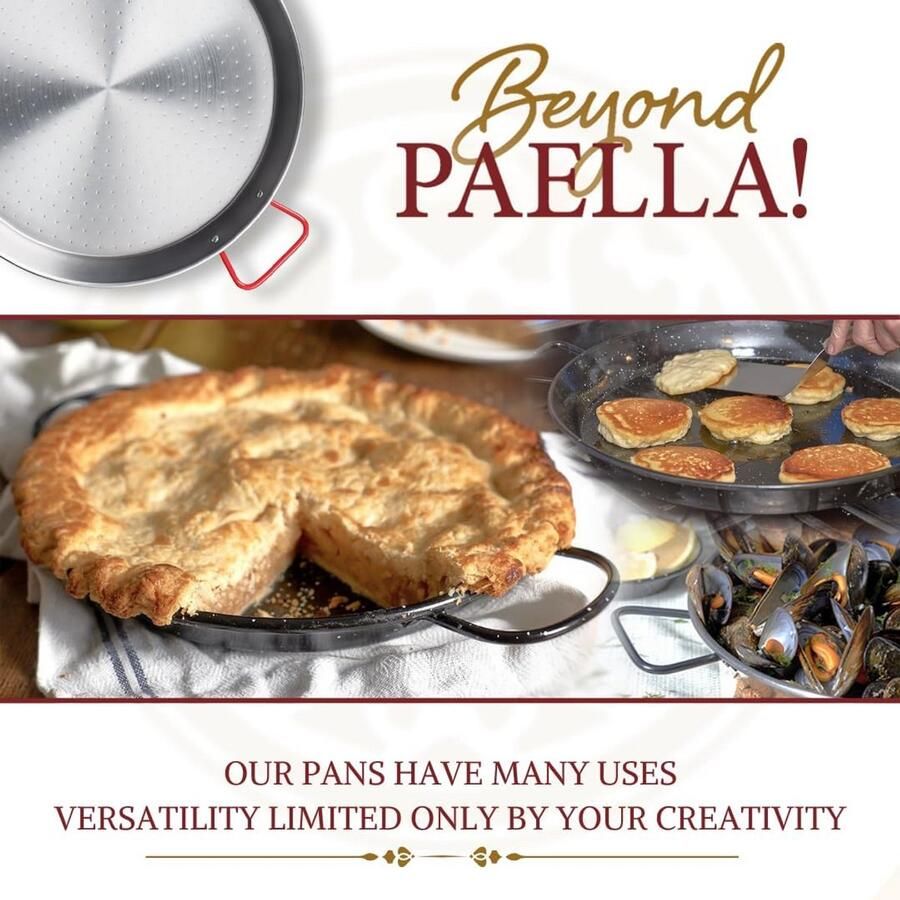 Paella Pan Koekenpan Grote maaltijden Geëmailleerd staal 80 cm Zwart