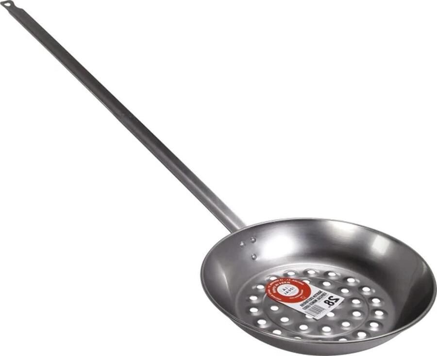 Paella Pan Koekenpan Koken op Gas Gepolijst Staal 12 Stuks Zilver Rood