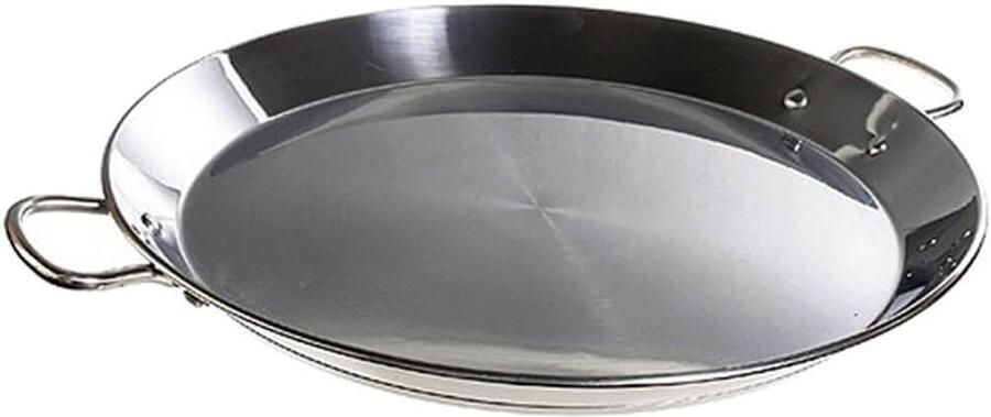 Paella Pan Koekenpan Maaltijden Bereiden Sandwich Bodem 32 cm Zilver