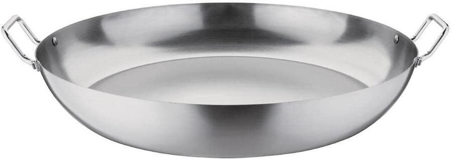 Paella Pan Koekenpan Paella Maken Zwaar Gemaakt 508 mm Zwart