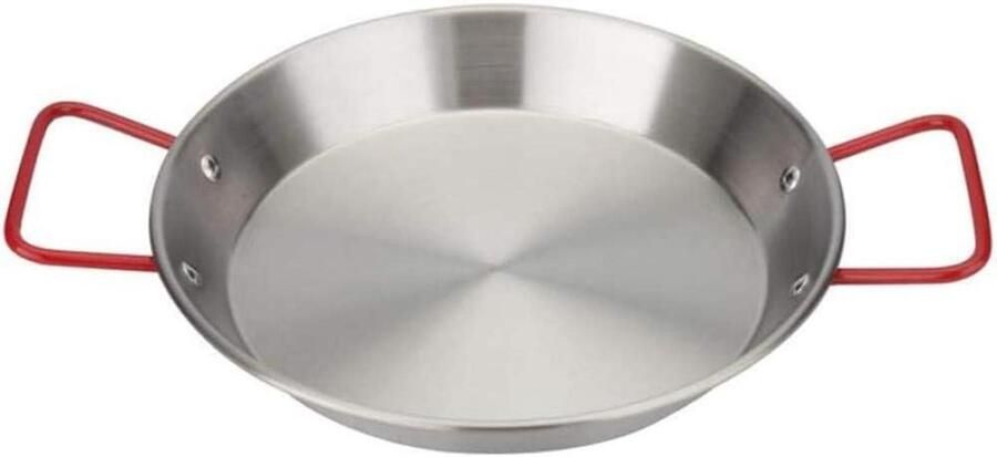 Paella Pan Koekenpan Spaanse Gerechten Maken Roestvrij Staal 32 cm Zilverkleurig