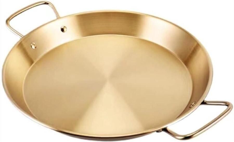 Paella pan Koekenpan Spanje Spaanse gerechten maken Antiaanbaklaag 24 cm Goud