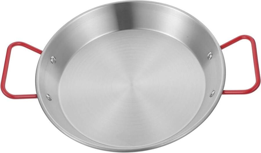 Paella pan Koekenpan wok Gelijkmatig koken Platte bodem 24x20cm Zilver