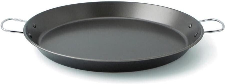 Paella Pan Koekenpan Wok Grote Maaltijden Bereiden Carbon Staal 42 cm Zwart