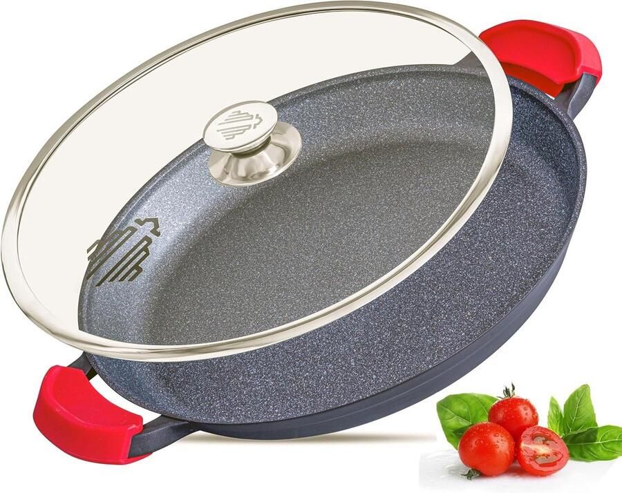 Paella Pan Koekenpan Wok Grote Maaltijden Bereiden Keramische Coating 36 cm Zwart
