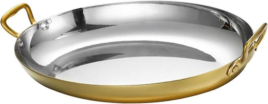 Paella Pan Koekenpan Zeevruchten Spaanse Gerechten Maken Dubbele Oren Roestvrij Staal 30 Cm Goud
