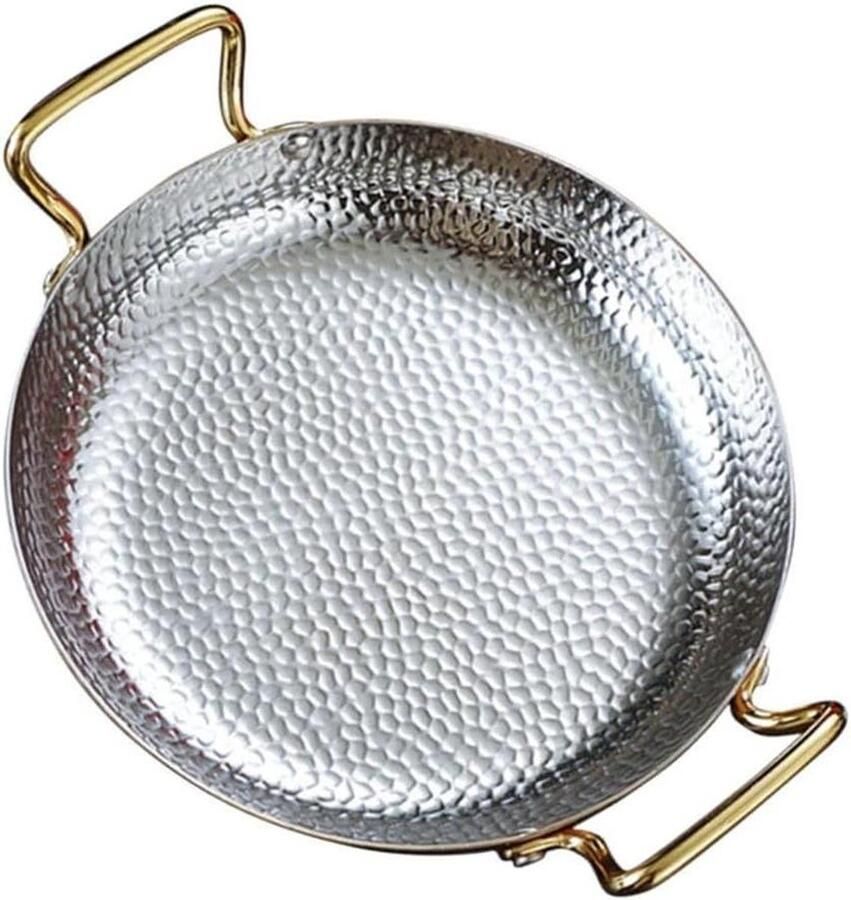 Paella pan Kookgerei Gerechten bereiden Roestvrij staal 24 cm Zilver