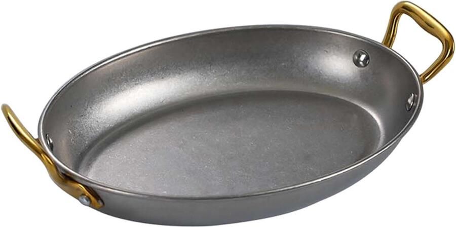 Paella Pan Kookgerei Schotel Feestelijke Maaltijden Roestvrij Staal 18 cm Goud