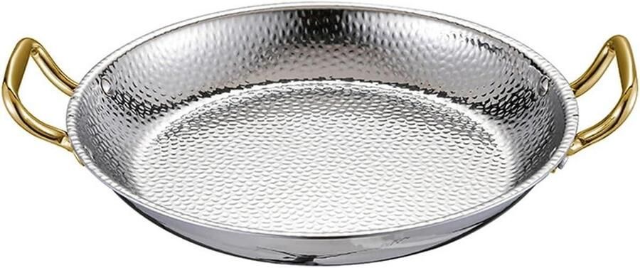 Paella Pan Kookgerei Thuis Koken Gehamerde Afwerking Maten Goud