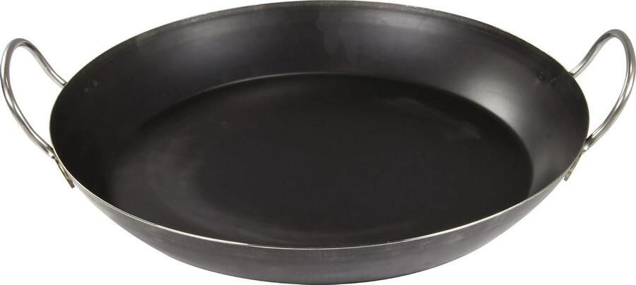 Paella Pan Kookpan Braadpan Gerechten Bereiden Met 2 Handgrepen 15 Porties Zwart