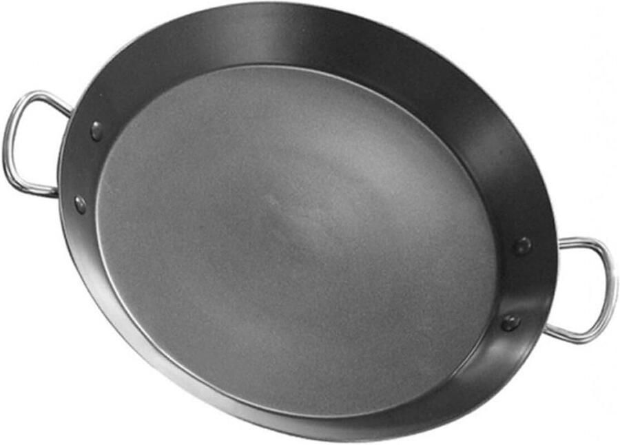 Paella Pan Kookpan Braadpan Grote Maaltijden Bereiden Roestvrij Staal 50 cm Diameter Zilver