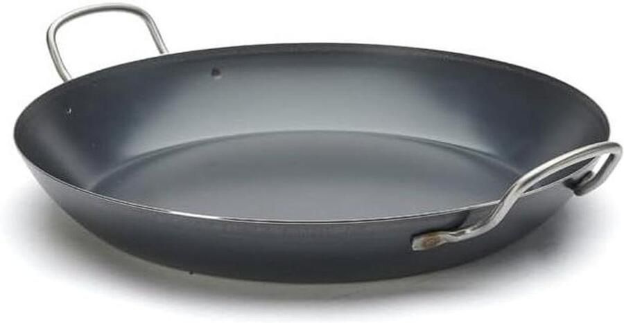 Paella Pan Kookpan Breed Grote Maaltijden Maken Natuurlijke Anti-aanbaklaag 37 cm Diameter Blauw