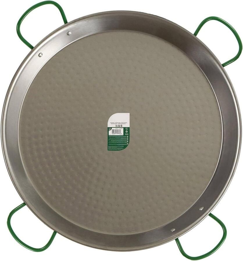 Paella Pan Kookpan Buiten Grote Maaltijden Bereiden Gelijkmatige Warmteverdeling 80 cm Chroom