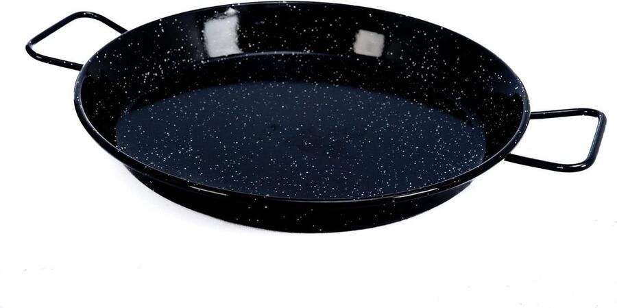 Paella Pan Kookpan Gerechten Bereiden Geëmailleerd Gietijzer 30 cm Zwart