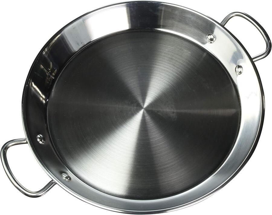 Paella-pan Kookpan Gerechten Bereiden Sandwichbodem 32 cm Zilver