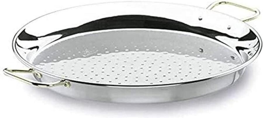 Paella Pan Kookpan Grote Maaltijden Bereiden Roestvrij Staal 42 cm Zilverkleurig