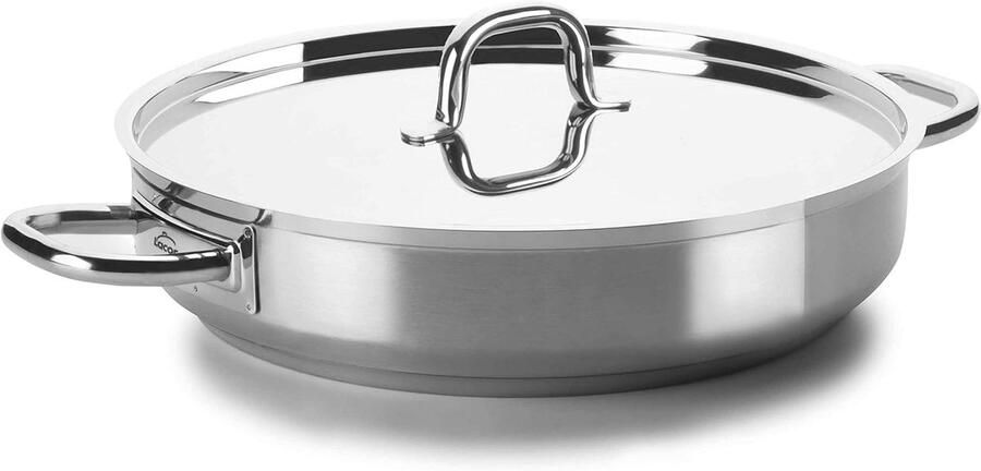 Paella pan Kookpan Grote maaltijden bereiden Thermolage bodem 45 cm diameter Gepolijst