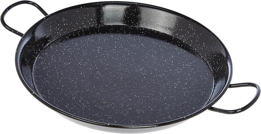 Paella Pan Kookpan Grote Maaltijden Geëmailleerd Roestvrij Staal 38 cm Zwart