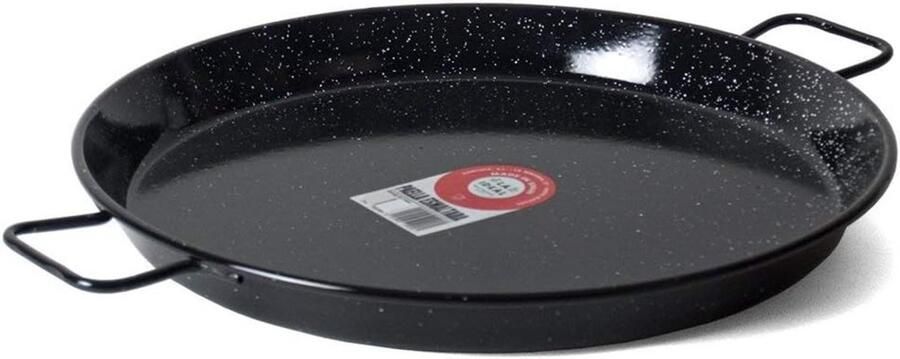 Paella Pan Kookpan Grote Maaltijden Geglazuurd Staal 42 cm Zwart