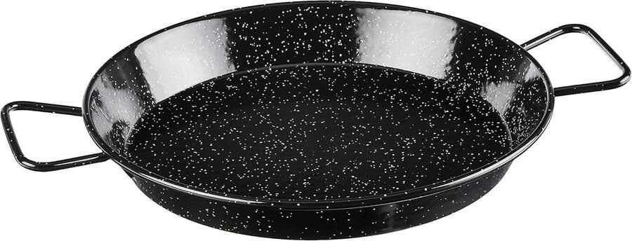 Paella Pan Kookpan Grote Maaltijden Maken Geëmailleerd Staal 30 cm Zwart