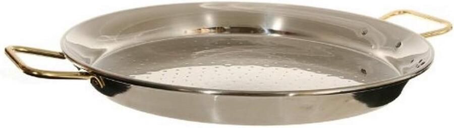 Paella Pan Kookpan Grote Maaltijden Maken Roestvrij Staal 50 cm Zilver