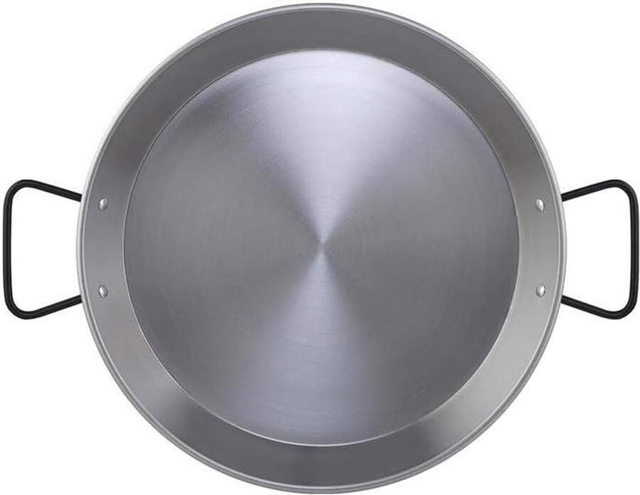 Paella Pan Kookpan Inductiepan Gerechten Bereiden Versterkte Handgrepen 38 cm Grijs