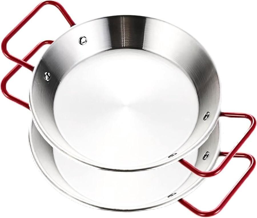 Paella Pan Kookpan Koekenpan Gerechten Bereiden Antiaanbaklaag 22 cm Zilver