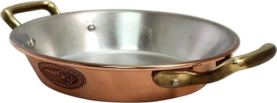 Paella Pan Kookpan Koekenpan Koken op Inductie Snelle Warmtegeleiding 16 cm Koperkleurig