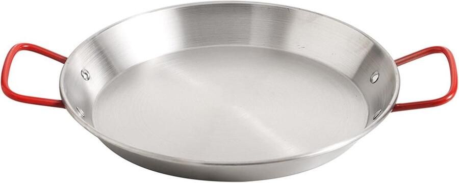 Paellapan Roestvrijstaal Spaanse Kookpot Thuis Koken Gelijkmatige Warmteverdeling 28 cm Zilver