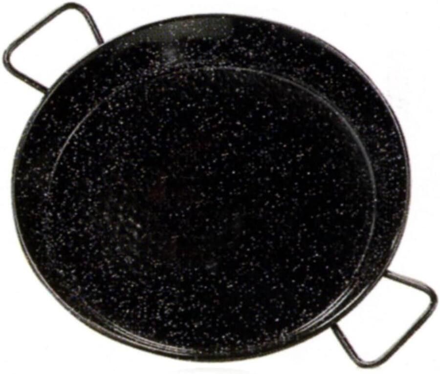 Paella Pan Kookpan Koken Geëmailleerd Staal 28 cm Zwart