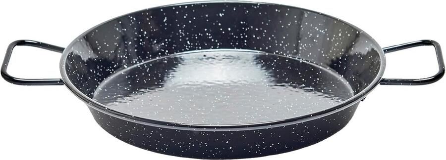 Paella Pan Kookpan Lekkere Maaltijden Geëmailleerd Staal 20 cm Zwart