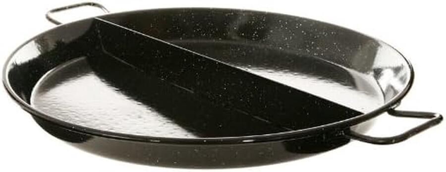 Paella Pan Kookpan Multigusto Grote Maaltijden Bereiden Geëmailleerd Staal 50 cm Zwart