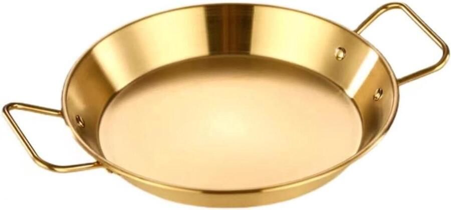 Paella pan Kookpan Spaanse gerechten maken Anti-aanbaklaag 18 cm Goud