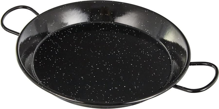 Paella Pan Kookpan Steel Paella Koken Geglazuurd Staal 30 cm Zwart