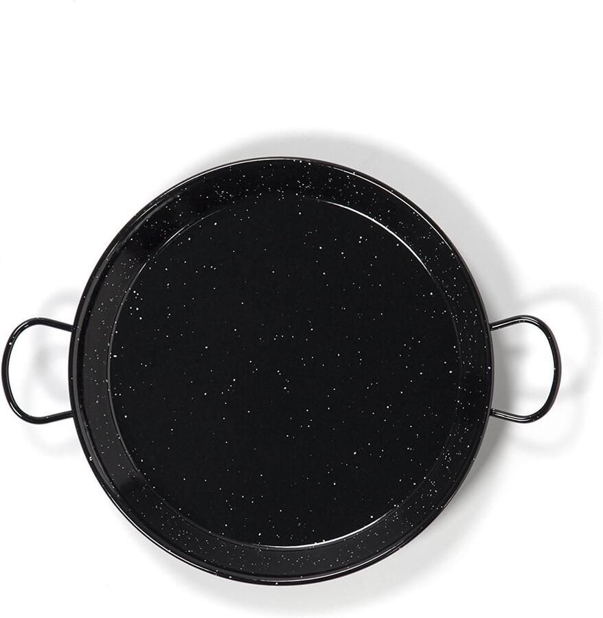 Paella pan Kookpan Traditioneel Koken Geëmailleerd staal 32 cm Zwart