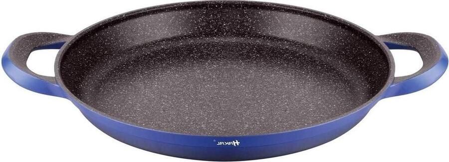 Paella Pan Kookpan Wok Grote Maaltijden Maken Marmer Anti-aanbaklaag 32 cm Blauw