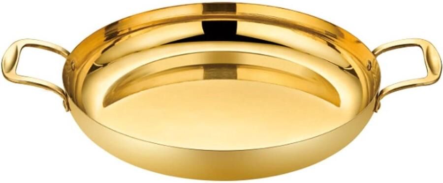 Paella Pan Kookpot Koekenpan Authentiek Koken Verdikt Roestvrij Staal 36 cm Goud