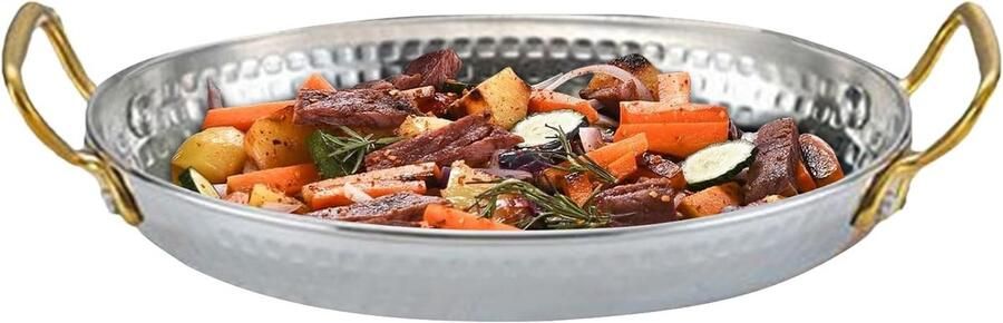 Paella Pan Ovale Koekenpan Gourmet Koken Roestvrij Staal 18x12.5cm Zilver