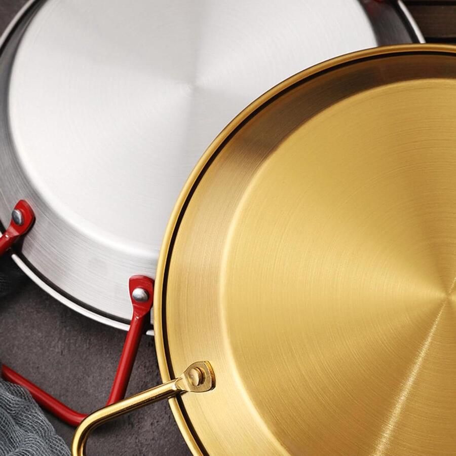 Paella Pan Paella Kookgerei Thuis Keuken Koken Dubbel Handvat Niet gespecificeerd Zilverkleurig