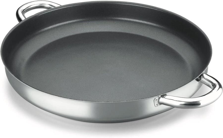 Paella Pan Paellapan Roestvrij Staal Koken Antiaanbaklaag 26 cm Zilver