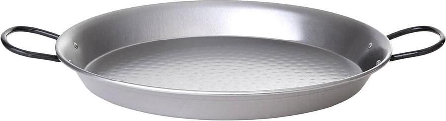 Paella-pan Paellapan staal Koken op gas Gepolijst staal 36 cm zilver