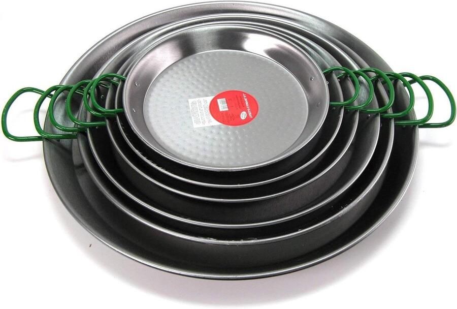 Paella Pan Paellera Koekenpan Buiten Koken Koolstofstaal 60 cm Zwart
