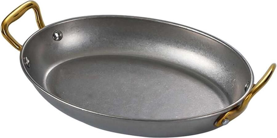 Paella Pan Paellera Koekenpan Gerechten Bereiden Roestvrij Staal 18 cm Goud