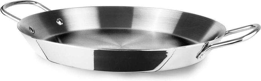 Paella-pan Paellera Kookpan Authentiek Koken 5-Laags Materiaal 38 cm Zilver