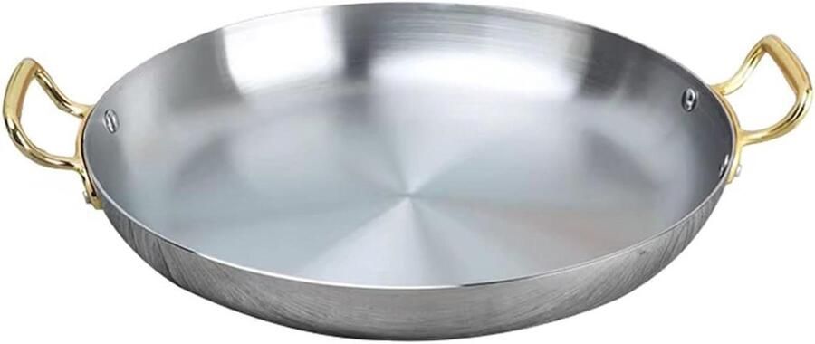 Paella Pan Paellera Kookpan Authentiek Koken Roestvrij Staal 36cm Zilver