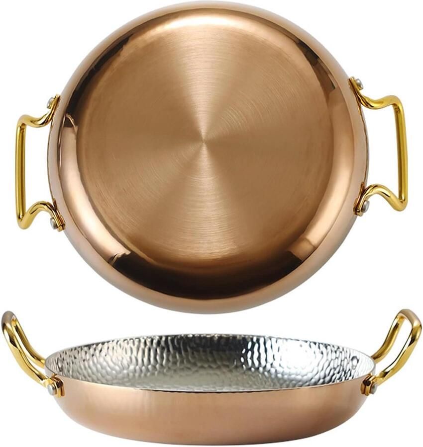 Paella Pan Paellapan Koekenpan Spaanse Gerechten Maken Handgehamerd Roestvrij Staal 28 cm Zilver