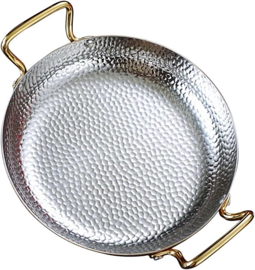 Paella Pan Kookpan Skillet Authentiek Koken Roestvrij Staal 20 cm Zilver