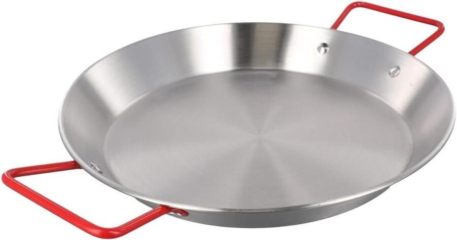 Paella Pan Serveerpan Koekenpan Spaans Koken Dubbele Handgreep 20 cm Zilver